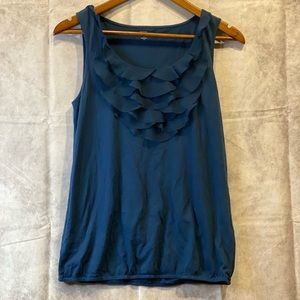 LOFT blue ruffle tank